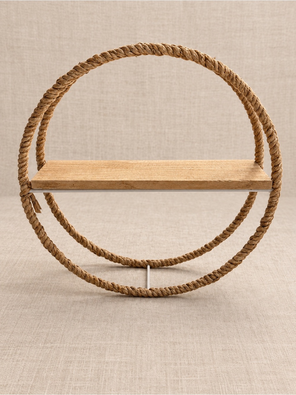 Rope Circle Wall Shelf - Natural Brown